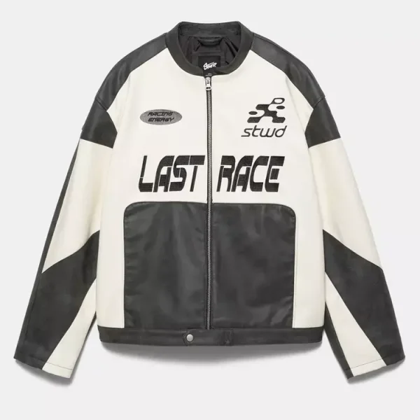 Chaqueta con paneles de piel sintética