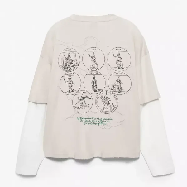 Graphic double-sleeve t-shirt