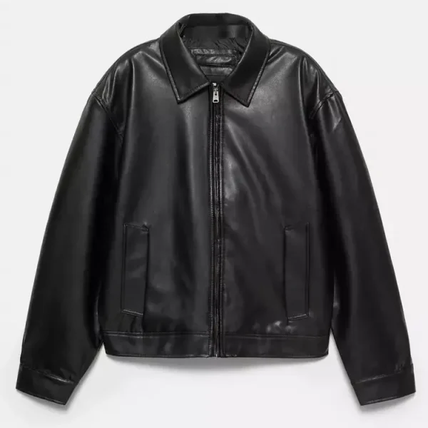 Chaqueta de camionero con efecto piel