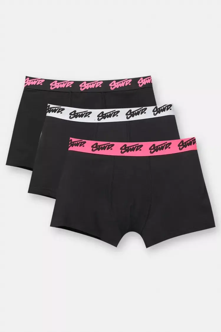 Pack-of-3-black-boxers-with-pink-STWD-logo.webp