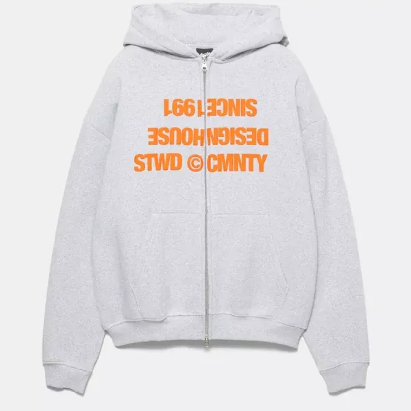 Sudadera capucha cremallera texto
